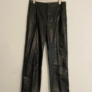 Zara Pleather Wide-leg Pants Color Black Size L